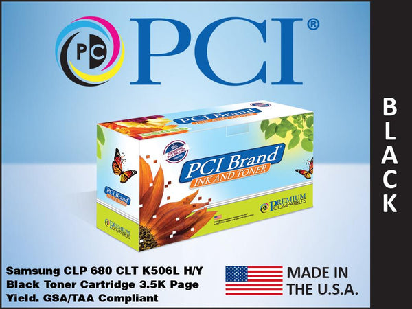PCI Brand Samsung CLT-K506L Black Toner Cartridge 6K Yield