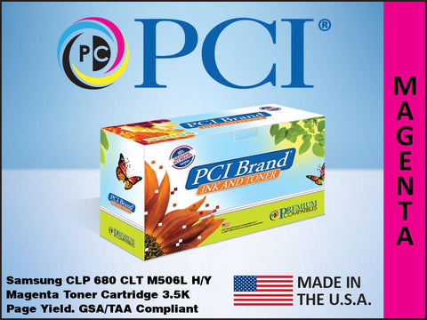 PCI Brand Samsung CLT-M506L Magenta Toner Cartridge 6K Yield