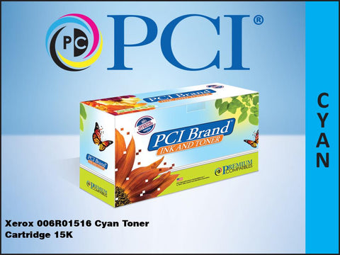 PCI Brand Xerox 006R01516 Cyan Toner Cartridge 15K Yield