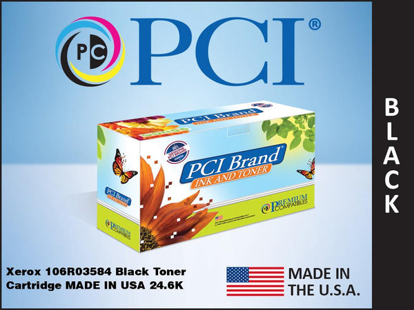 PCI Brand Xerox 106R03624 Black Toner Cartridge 15K Yield