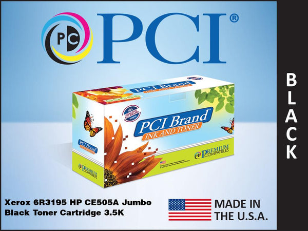 PCI Brand Xerox 6R3196 HP CE505X 05X Black Toner Cartridge 8K Yield