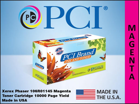 PCI Brand Xerox 106R01145 Magenta Toner Cartridge 10K Yield