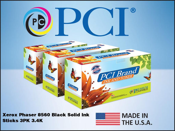 PCI Brand Xerox 108R00727 6 Pack Black Solid Ink Sticks 6.8K Yield