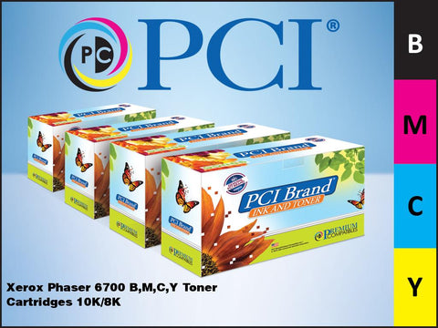 PCI Brand Xerox 6700CMYKHY 4 Pack B,M,C,Y Toner Cartridges